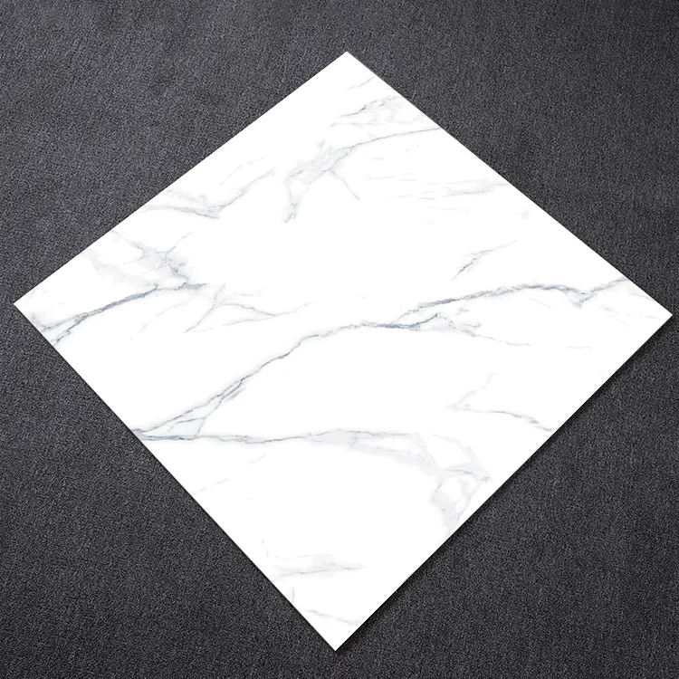 Stone-Look White Matte Porcelain Floor Tile 600x600mm