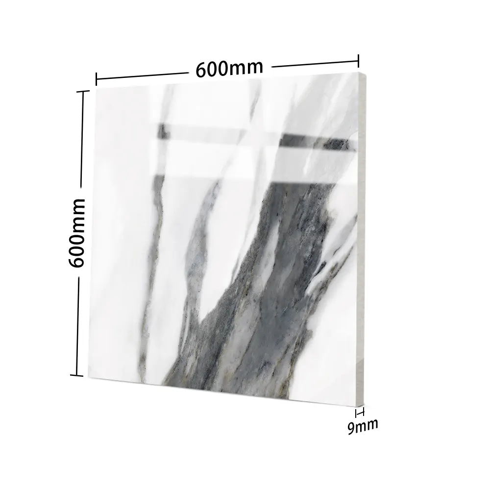 Marble-Look White Porcelain Floor Tile 600x600mm