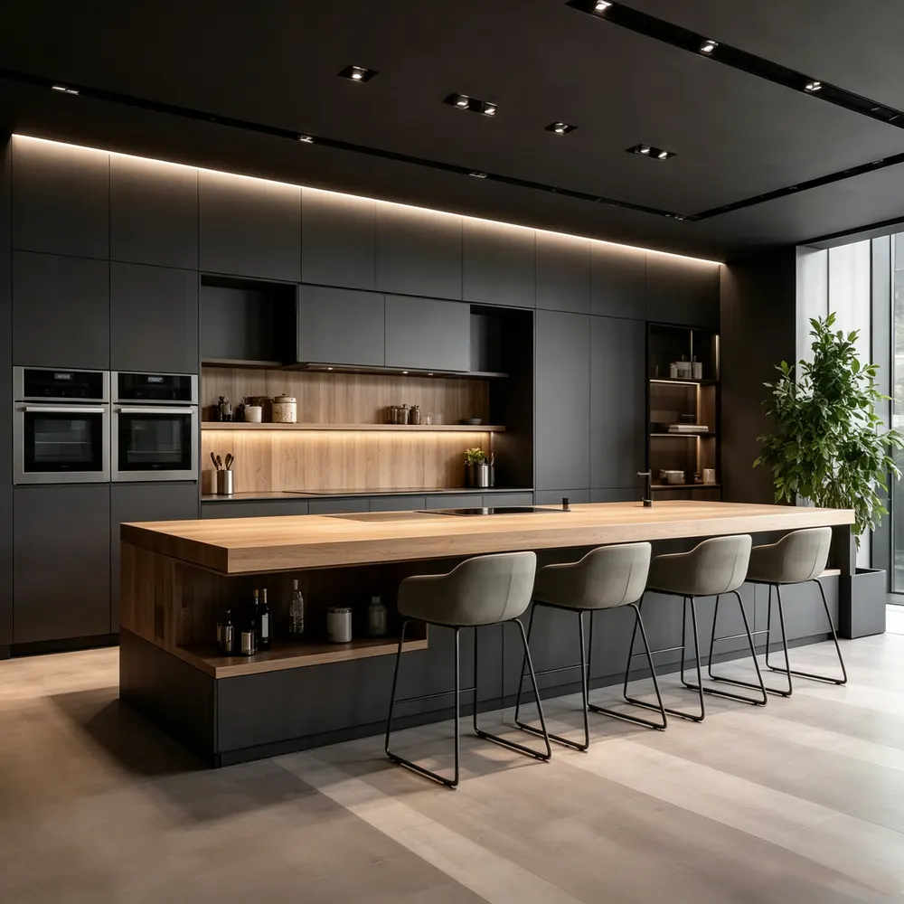 Modern Melamine Modular Kitchen Cabinet Set