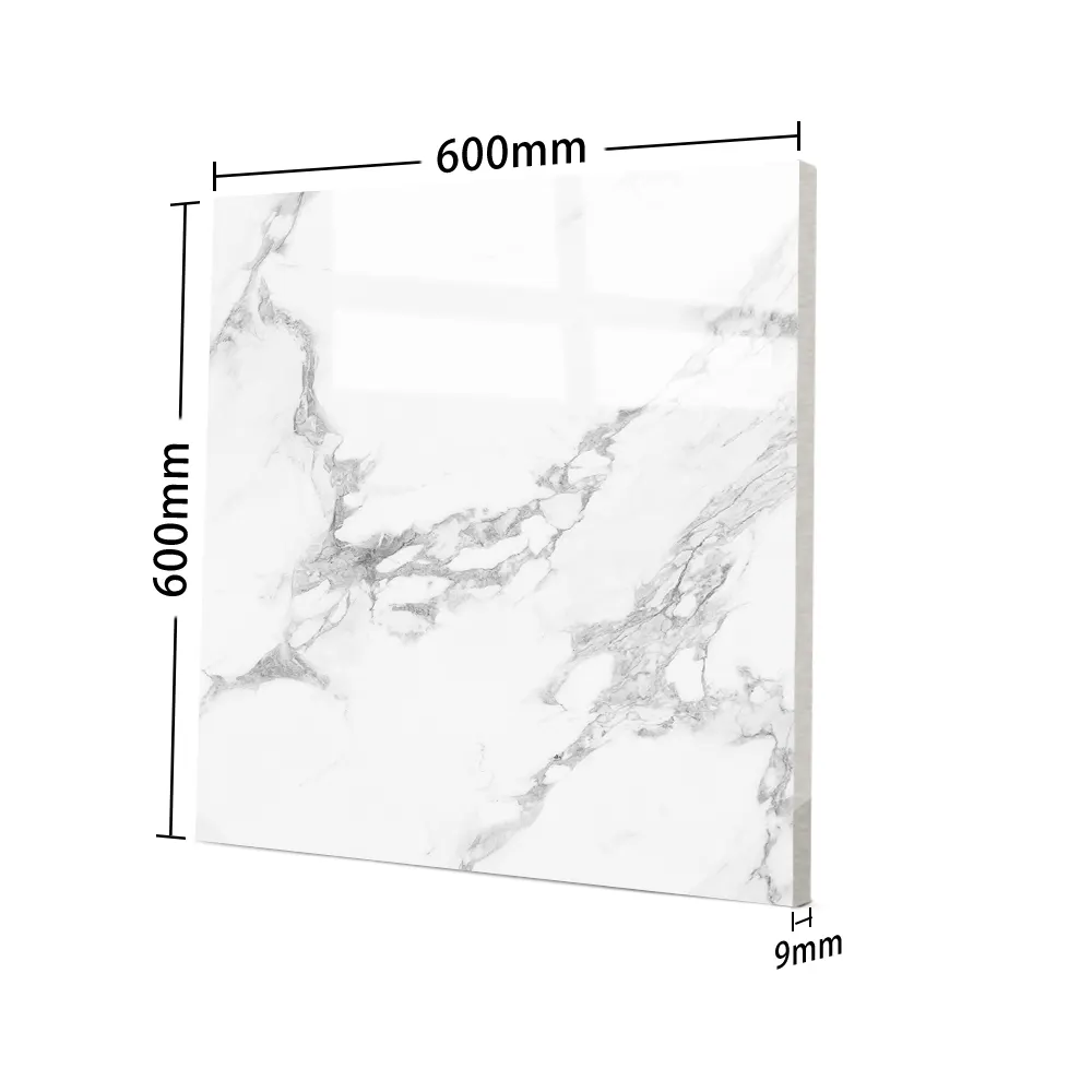Calacatta White Porcelain Wall And Floor Tile 600x600mm