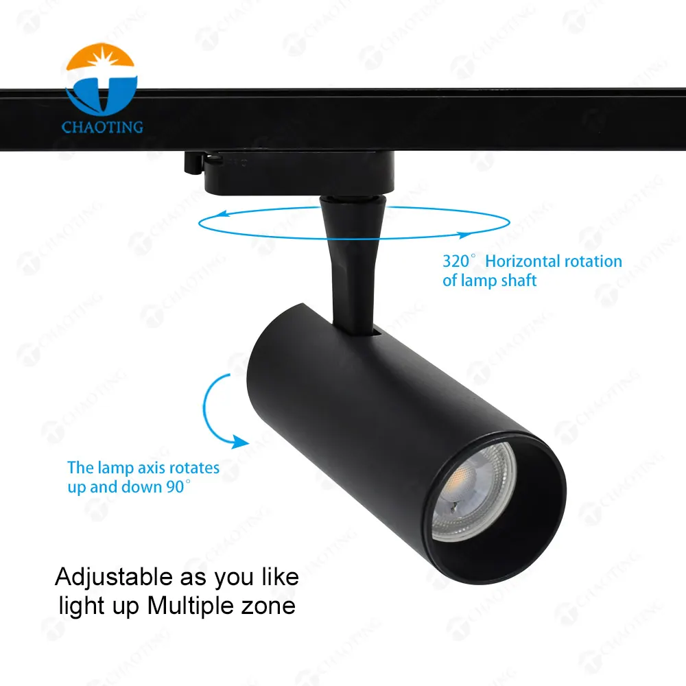 Aluminum Track Spotlight Housing Black/White GU10/MR16