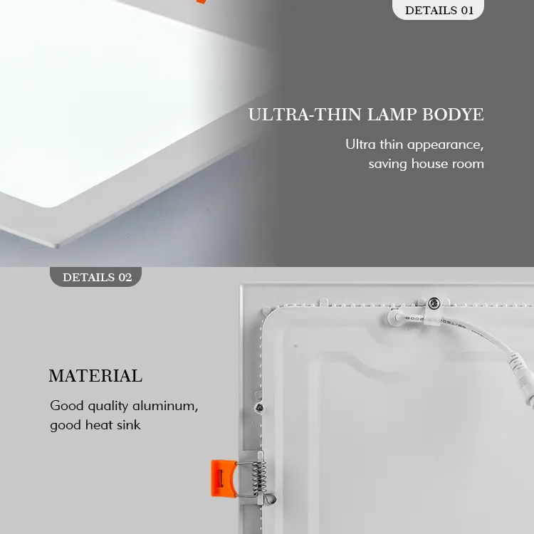Recessed Round Aluminum LED Panel Light 3-24W