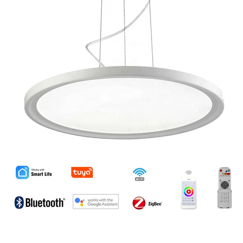 Adjustable Slim Round LED Pendant Panel Light 400-1000mm 24W-96W