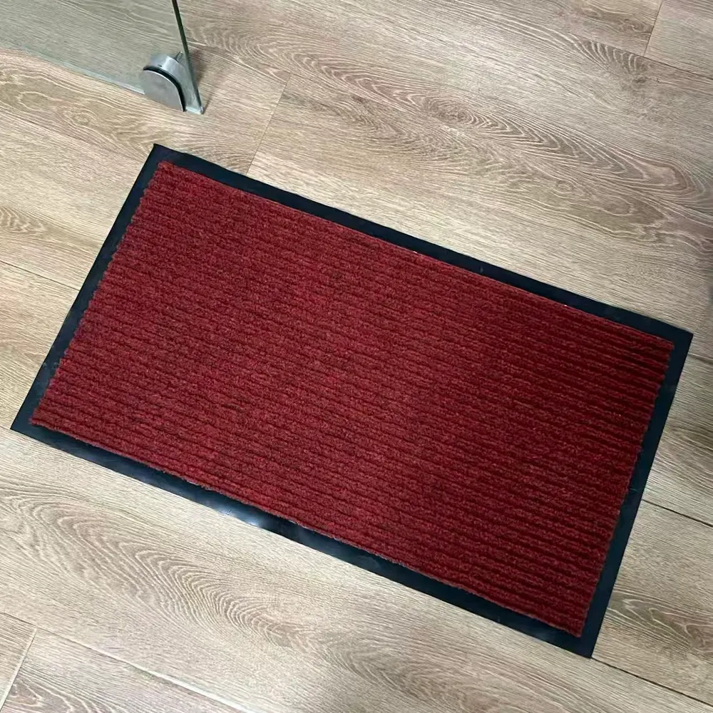 Non-Slip Ribbed Polyester Entrance Door Mat With TPE Backing