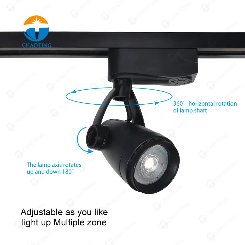 Adjustable Surface-Mounted Aluminum Track Spotlight Housing MR16/GU10 for 2/3/4-Wire Track product sample