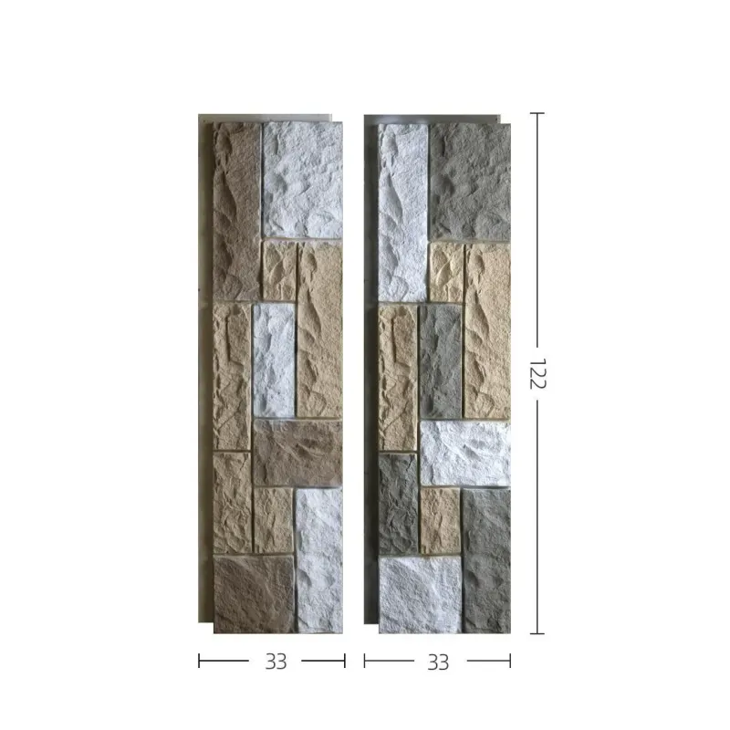 3D-Textured PU Stone-Look Wall Panel For Interior And Exterior Wall Cladding