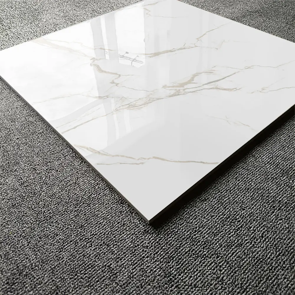 Non-Slip Stone-Look Polished Porcelain Floor Tile 600x600mm
