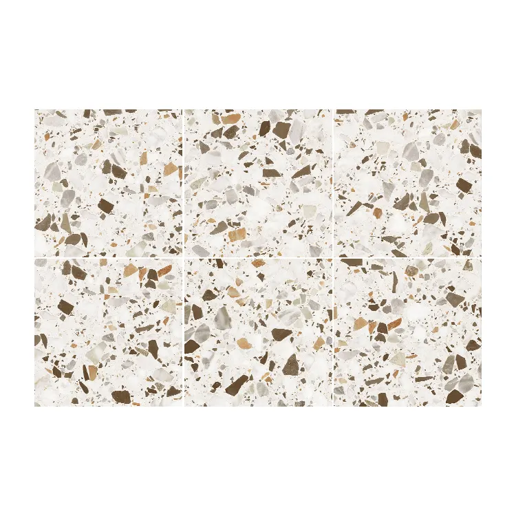 Terrazzo-Look Polished Porcelain Floor Tile 600x600mm