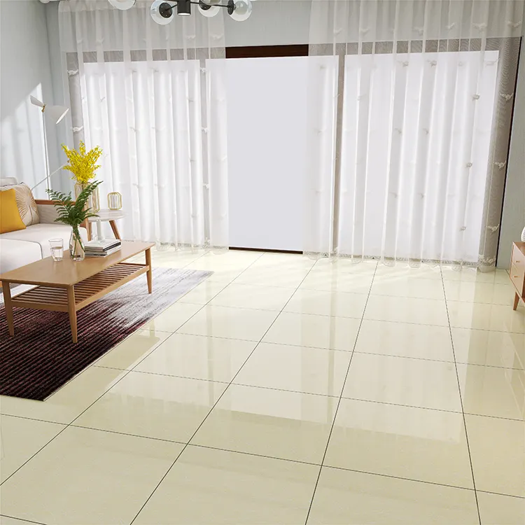 Marble-Look Beige Polished Porcelain Floor Tile 1000x1000mm
