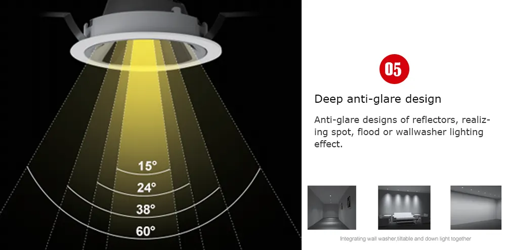 Recessed Aluminum LED Downlight 9-40W