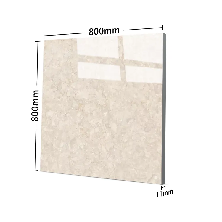 Non-Slip Stone-Look Polished Porcelain Floor Tile 800x800mm
