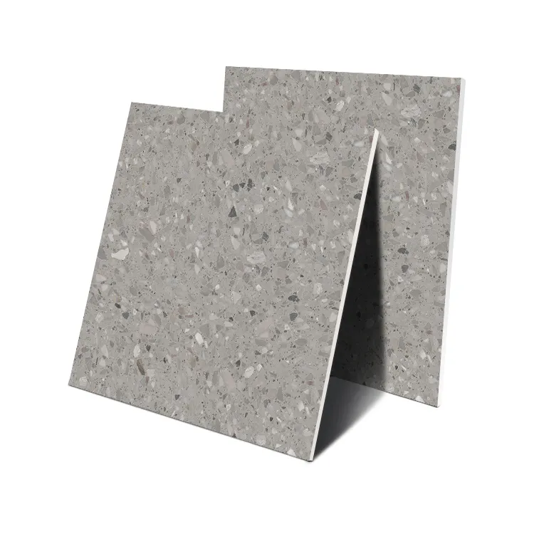 Terrazzo-Look Gray Porcelain Wall And Floor Tile 600x600mm product sample