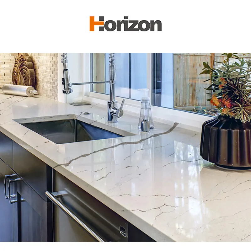 Calacatta White Engineered Quartz Slab 3200x1600mm