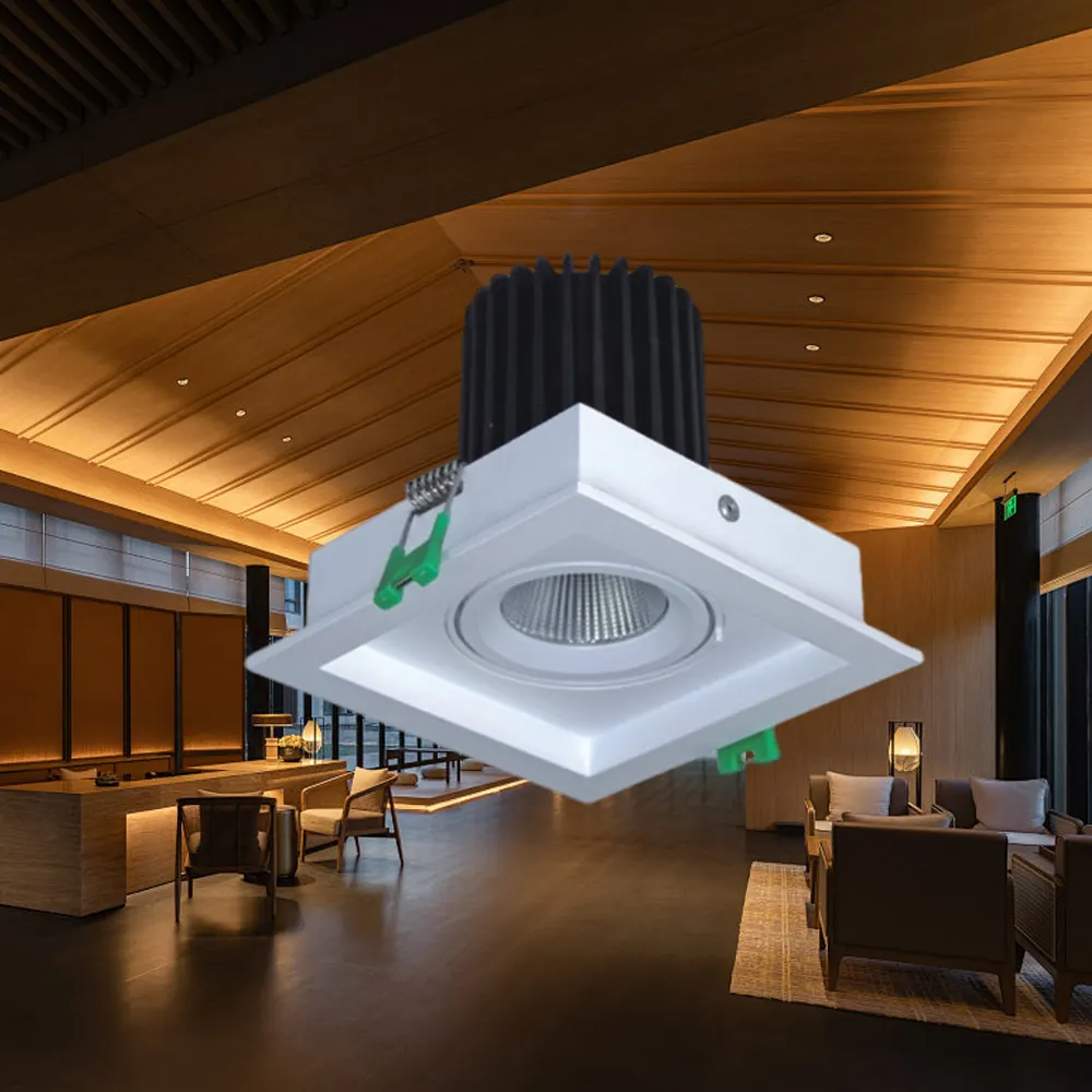 Dimmable Square Aluminum LED Downlight White 12W