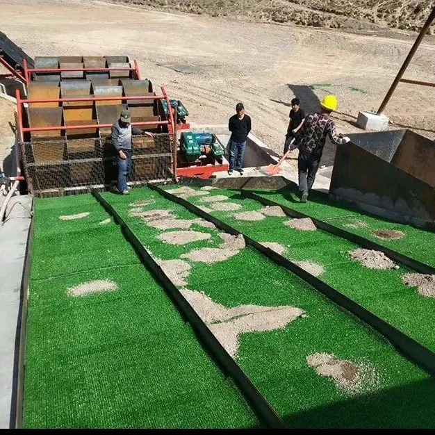 Green PE Gold Mining Sluice Mat With Nylon Backing