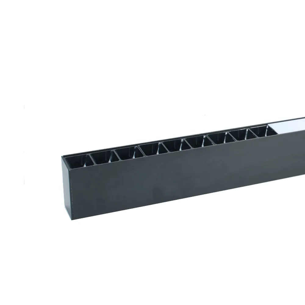 Aluminum Linear LED Pendant Light 55x55x245mm Black 20-50W