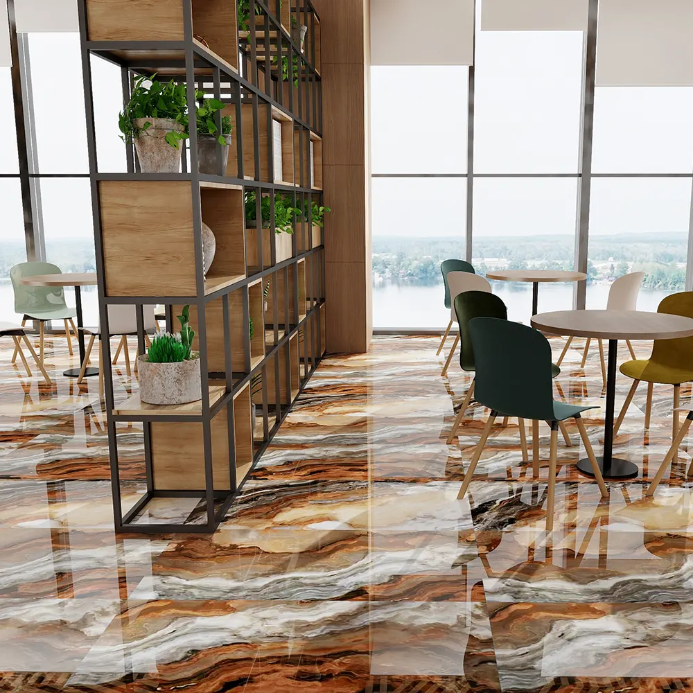 Non-Slip Stone-Look Porcelain Stair Tread Tile 600x1200mm
