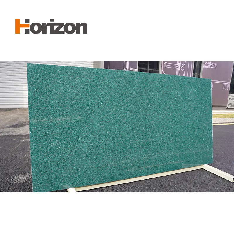 Marble-Look Green Engineered Quartz Slab 3200x1600mm