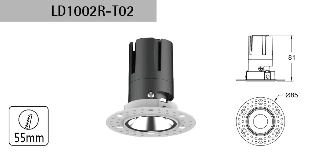 Anti-Glare Rotatable Recessed LED Downlight 1-9W