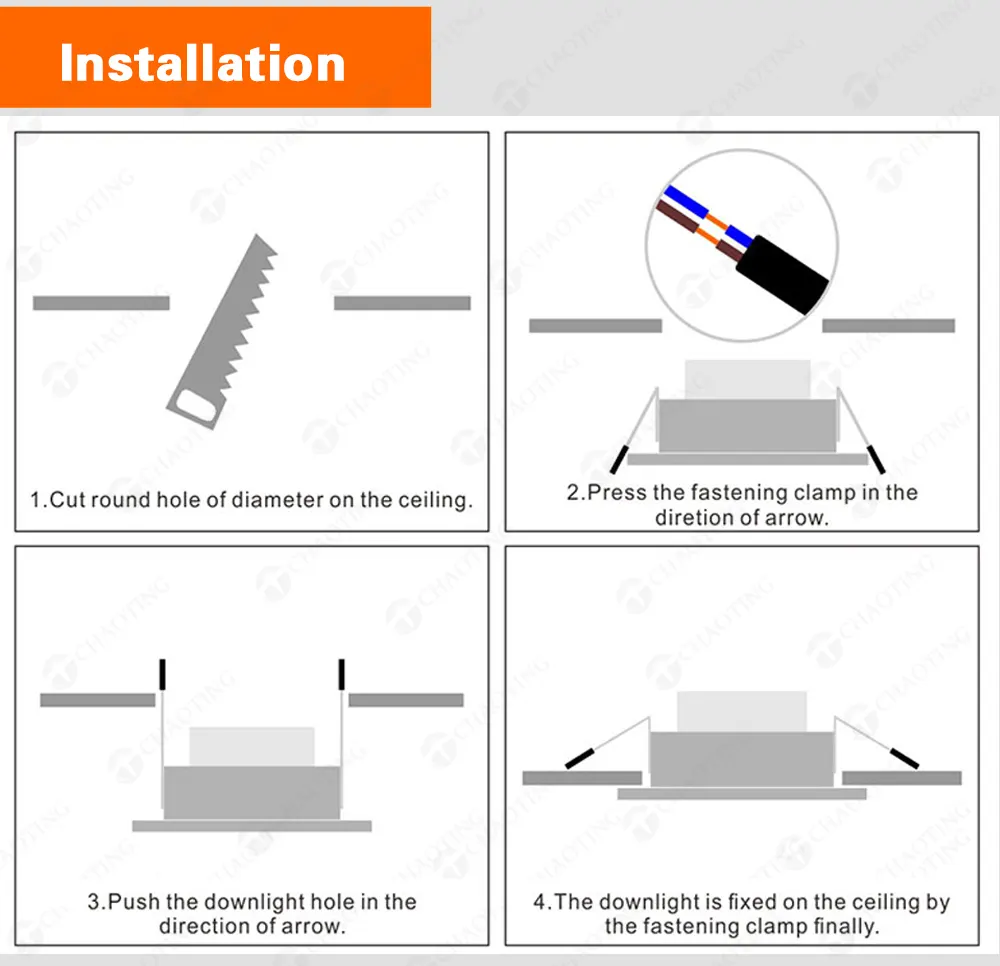 Recessed Plastic Downlight Housing MR16/GU10