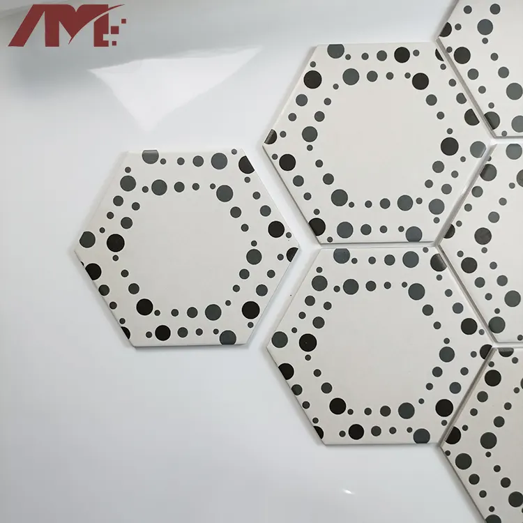 Marble-Look Porcelain Hexagonal Tile 200x230mm