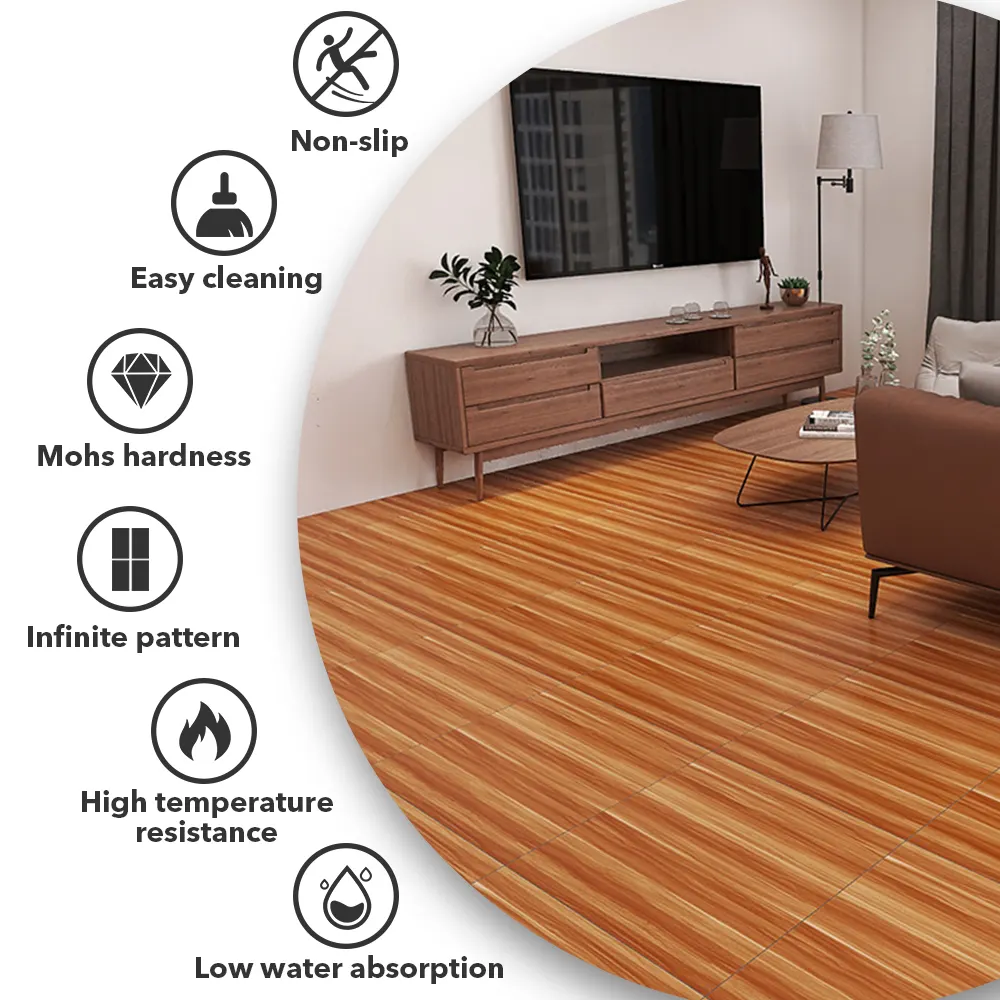 Wood-Look Polished Porcelain Floor Tile 600x600mm