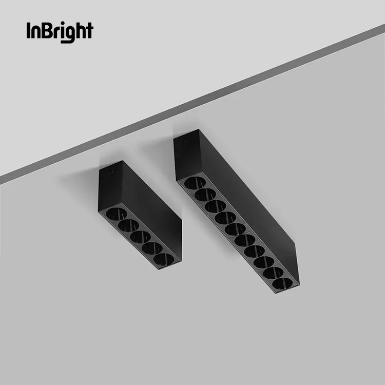 Surface-Mounted Aluminum Linear LED Light Fixture Black 4-30W