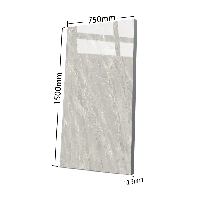 Stone-Look Polished Porcelain Floor Tile 750x1500mm