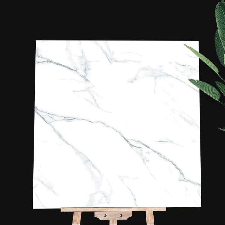 Stone-Look White Matte Porcelain Floor Tile 600x600mm