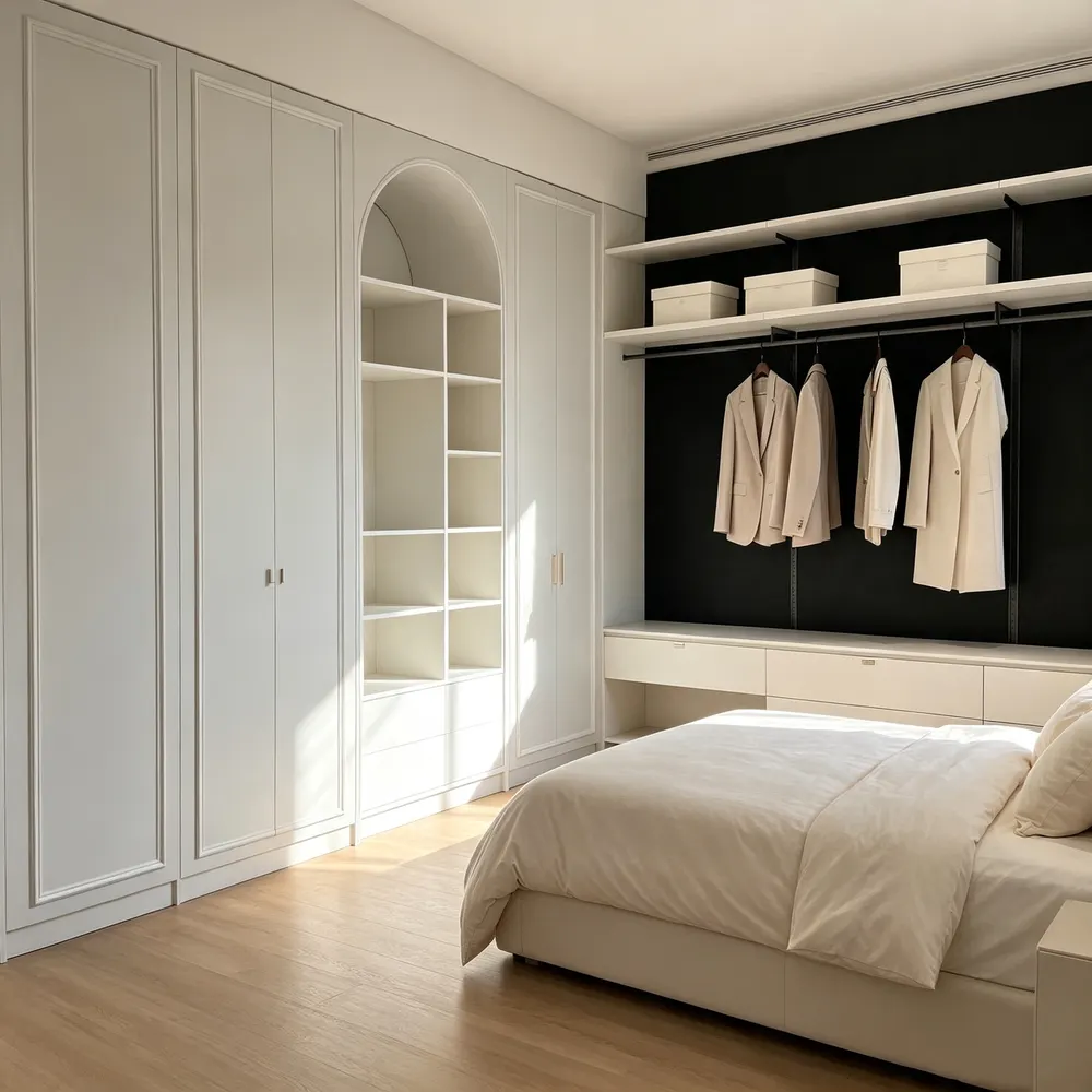 Modern Freestanding Melamine Bedroom Wardrobe