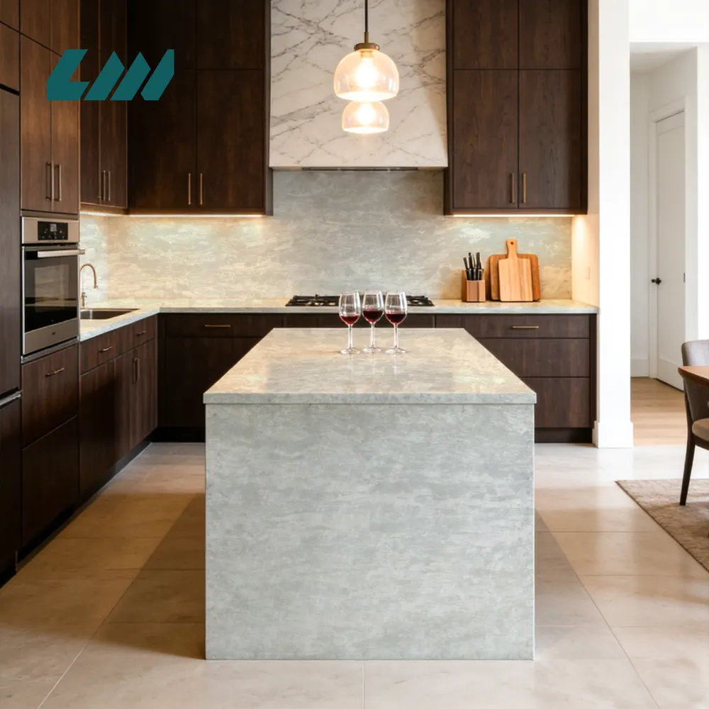 Jade-Look Engineered Quartz Slab 3200x1600mm