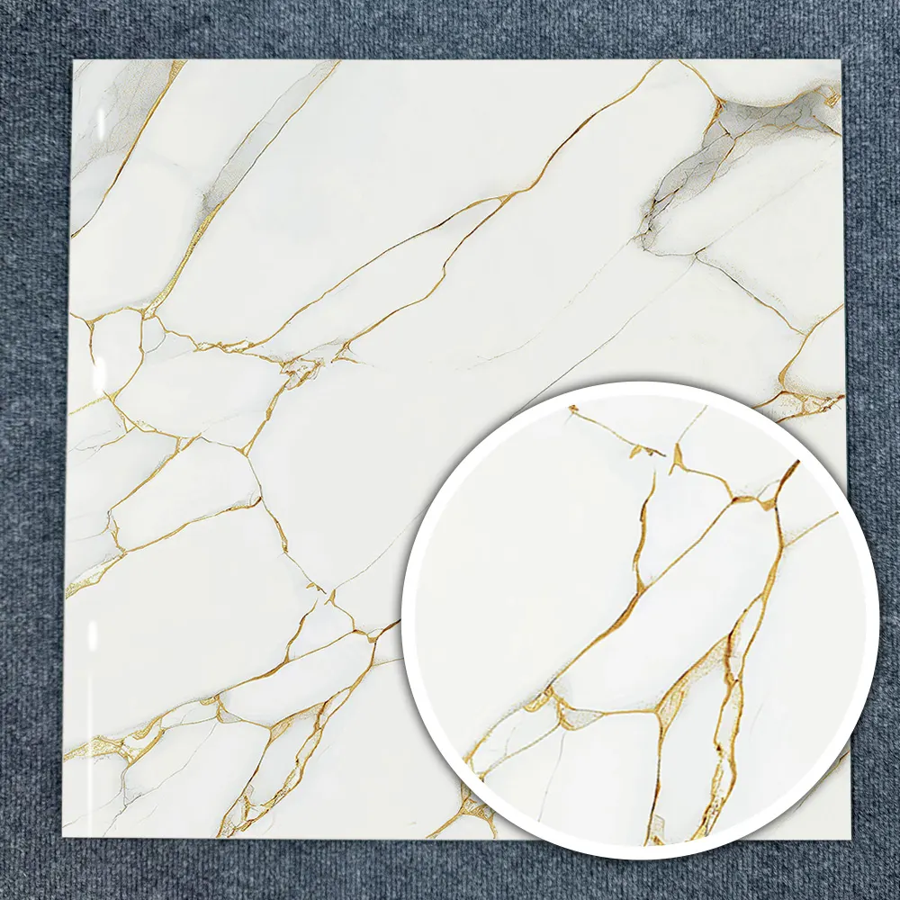 Stone-Look Polished Porcelain Floor Tile 600x600mm