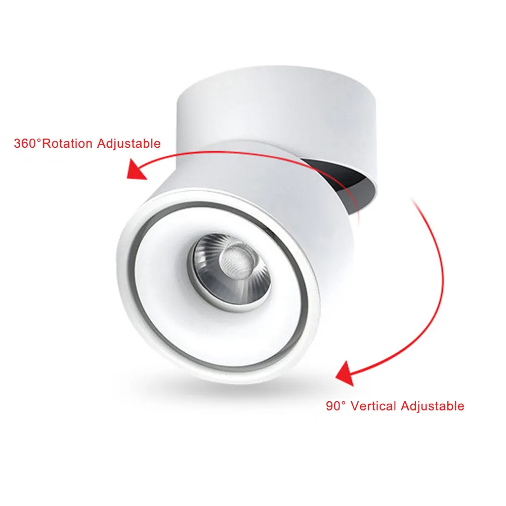 Rotatable Surface-Mounted Aluminum LED Downlight 10-15W 6500K