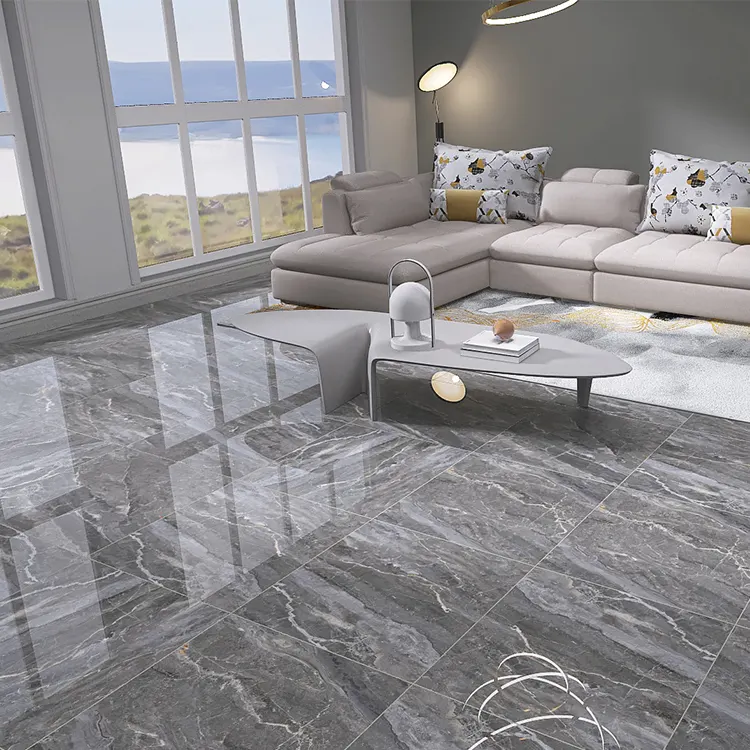 Marble-Look Polished Porcelain Wall And Floor Tile 600x600mm