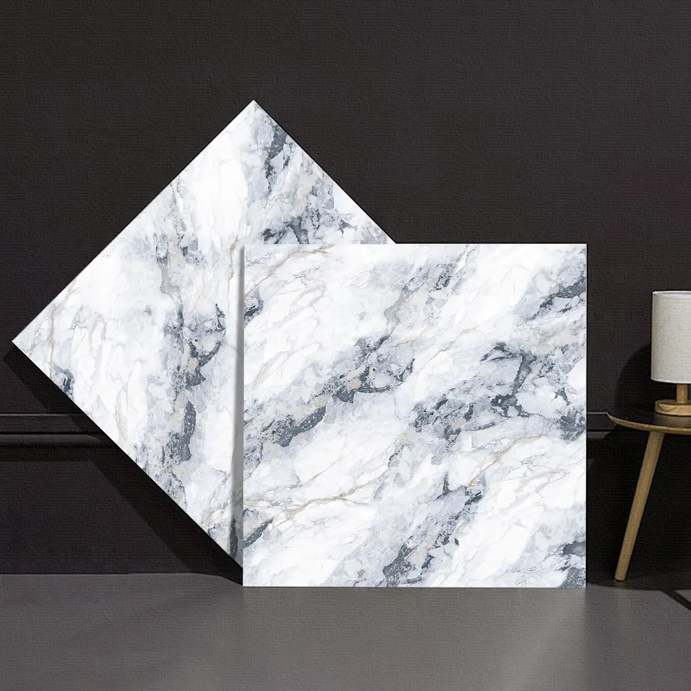 Non-Slip Stone-Look Polished Porcelain Floor Tile 600x600mm