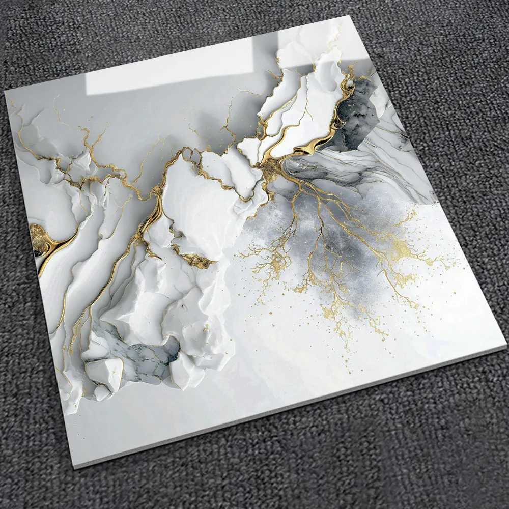 Non-Slip Stone-Look Polished Porcelain Wall And Floor Tile 600x600mm