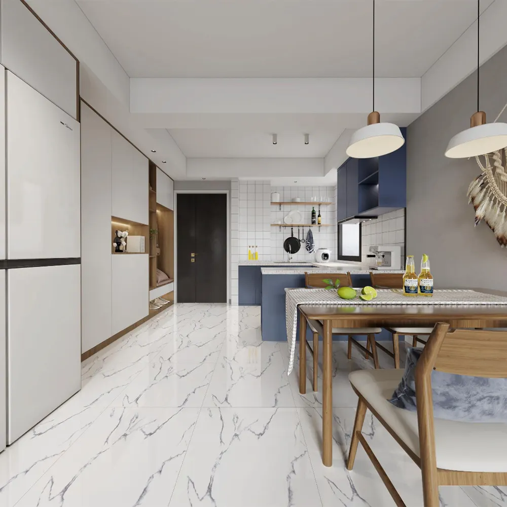 Stone-Look Polished Porcelain Floor Tile 600x600mm