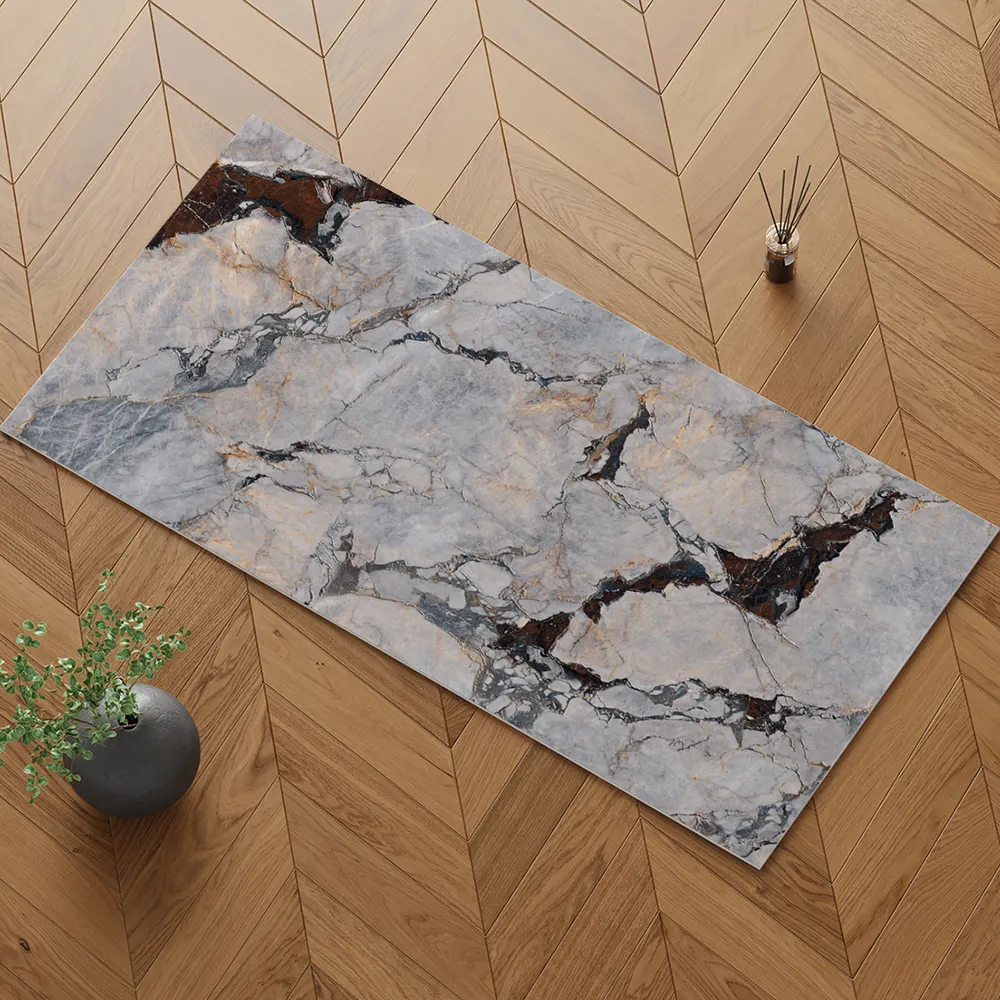 Stone-Look Polished Porcelain Floor Tile 750x1500mm
