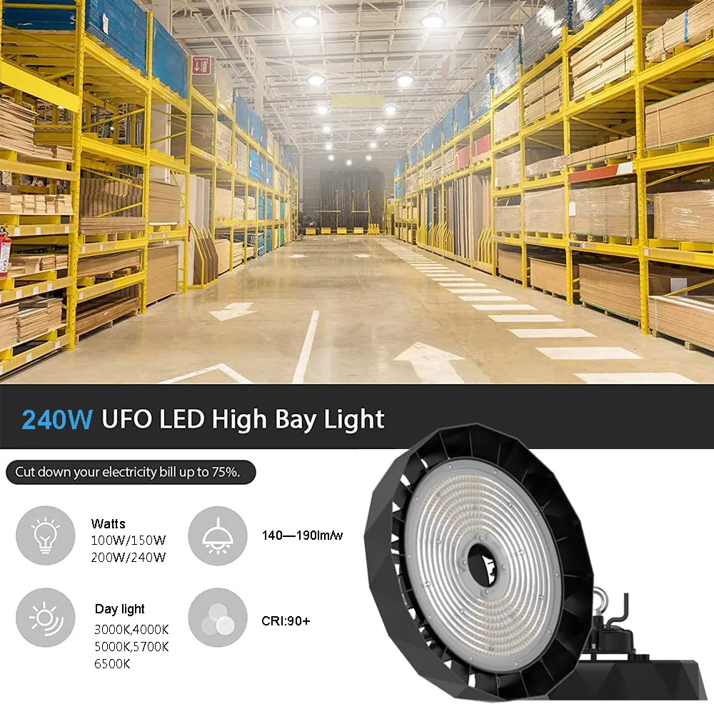 Aluminum UFO LED High Bay Light 100/150W 100-277V IP65