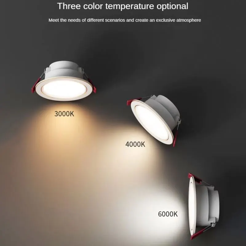 Recessed Aluminum LED Downlight 6/7W For Indoor Lighting