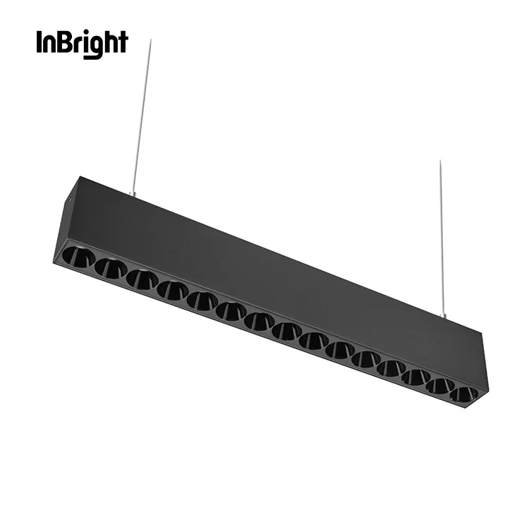 Surface-Mounted Aluminum Linear LED Light Fixture Black 4-30W