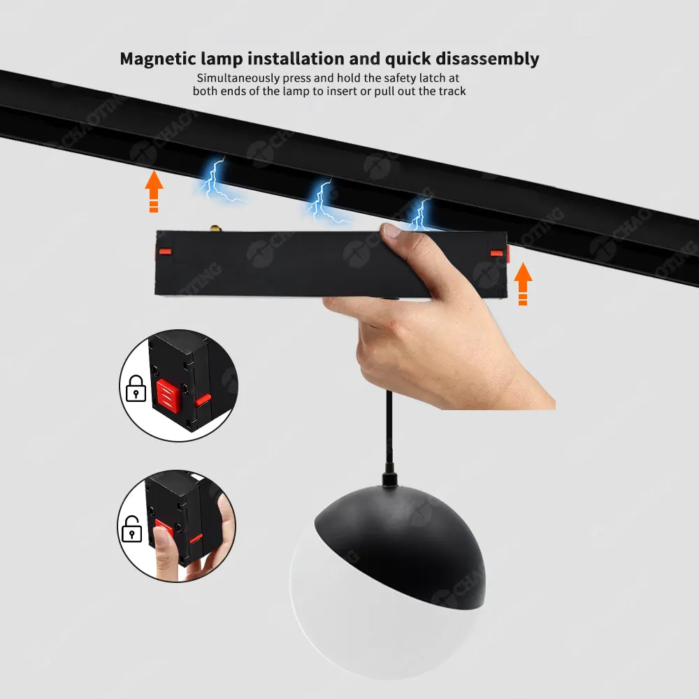 Aluminum Magnetic LED Track Pendant Light 10W product sample