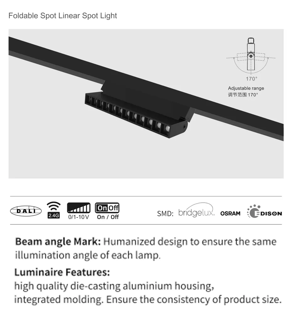 Smart Aluminum Magnetic LED Track Spotlight 6-18W