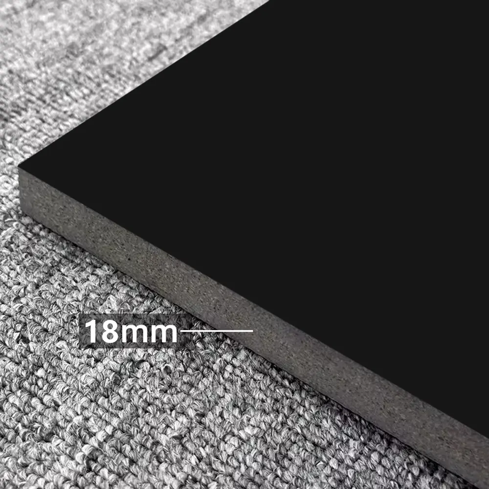 Non-Slip Stone-Look Black Glazed Porcelain Outdoor Tile 600x600mm