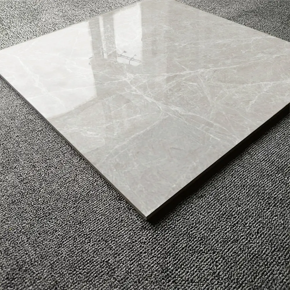 Non-Slip Stone-Look Glossy Porcelain Floor Tile 600x600mm