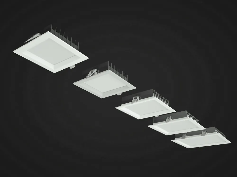 Anti-Glare Square Aluminum LED Downlight 9-45W