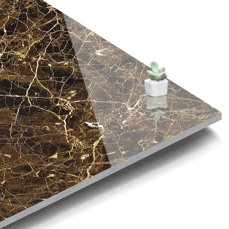 Marble-Look Glossy Porcelain Wall And Floor Tile 600x600mm