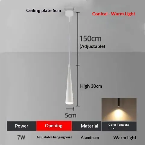 Aluminum LED Pendant Light 100-240V For Indoor Lighting