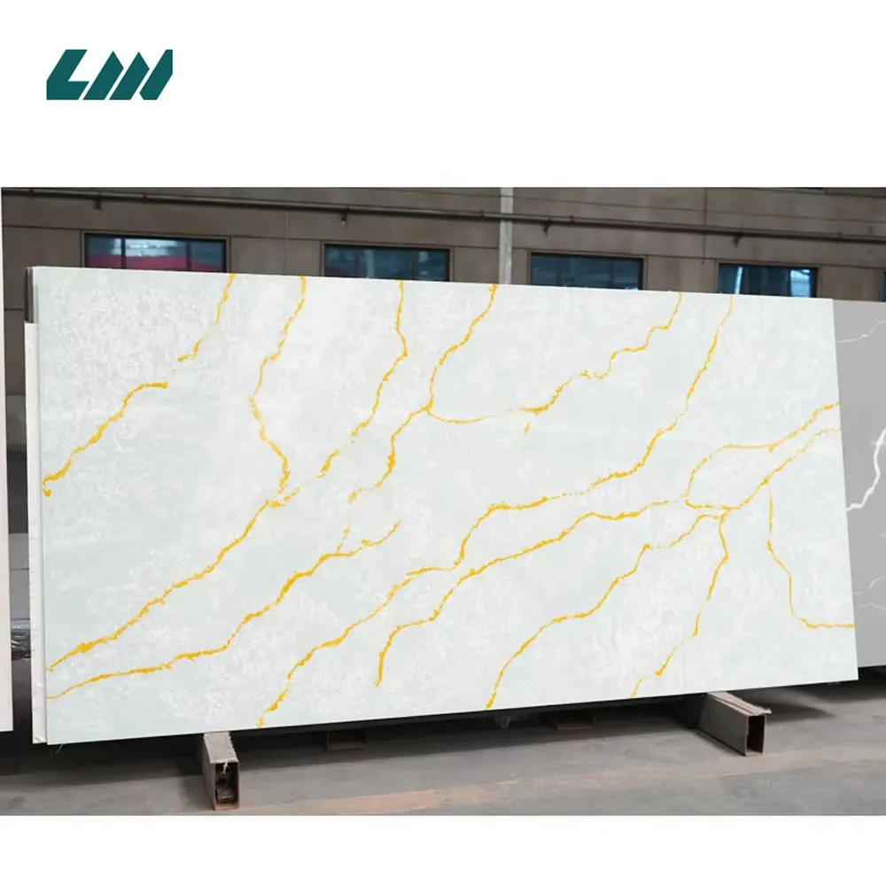 Calacatta White Engineered Quartz Slab 3200x1600mm