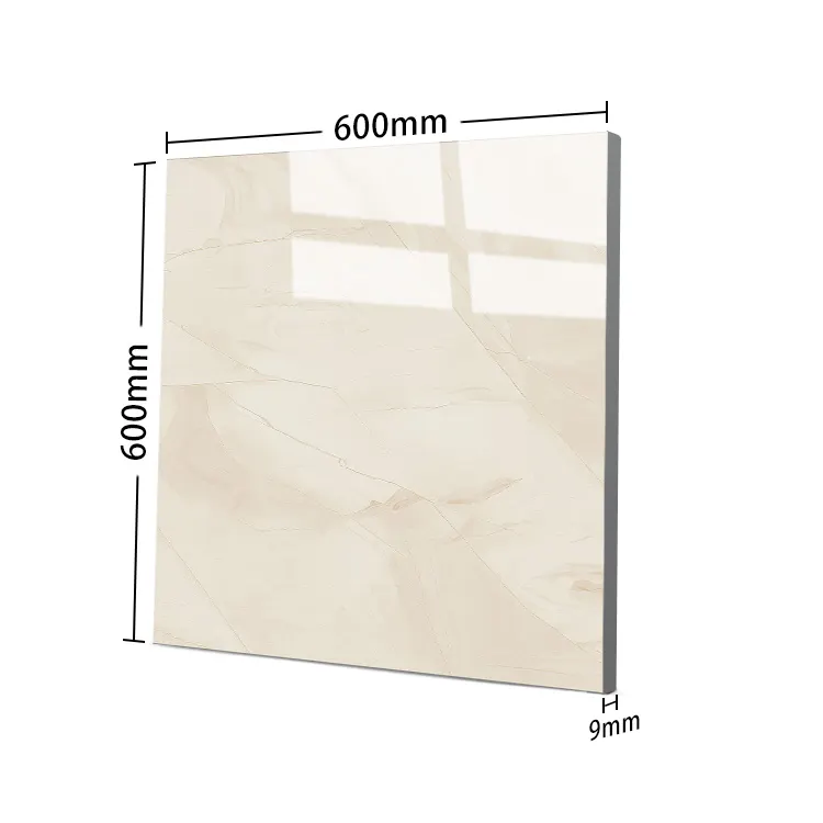Stone-Look Polished Porcelain Floor Tile 600x600mm
